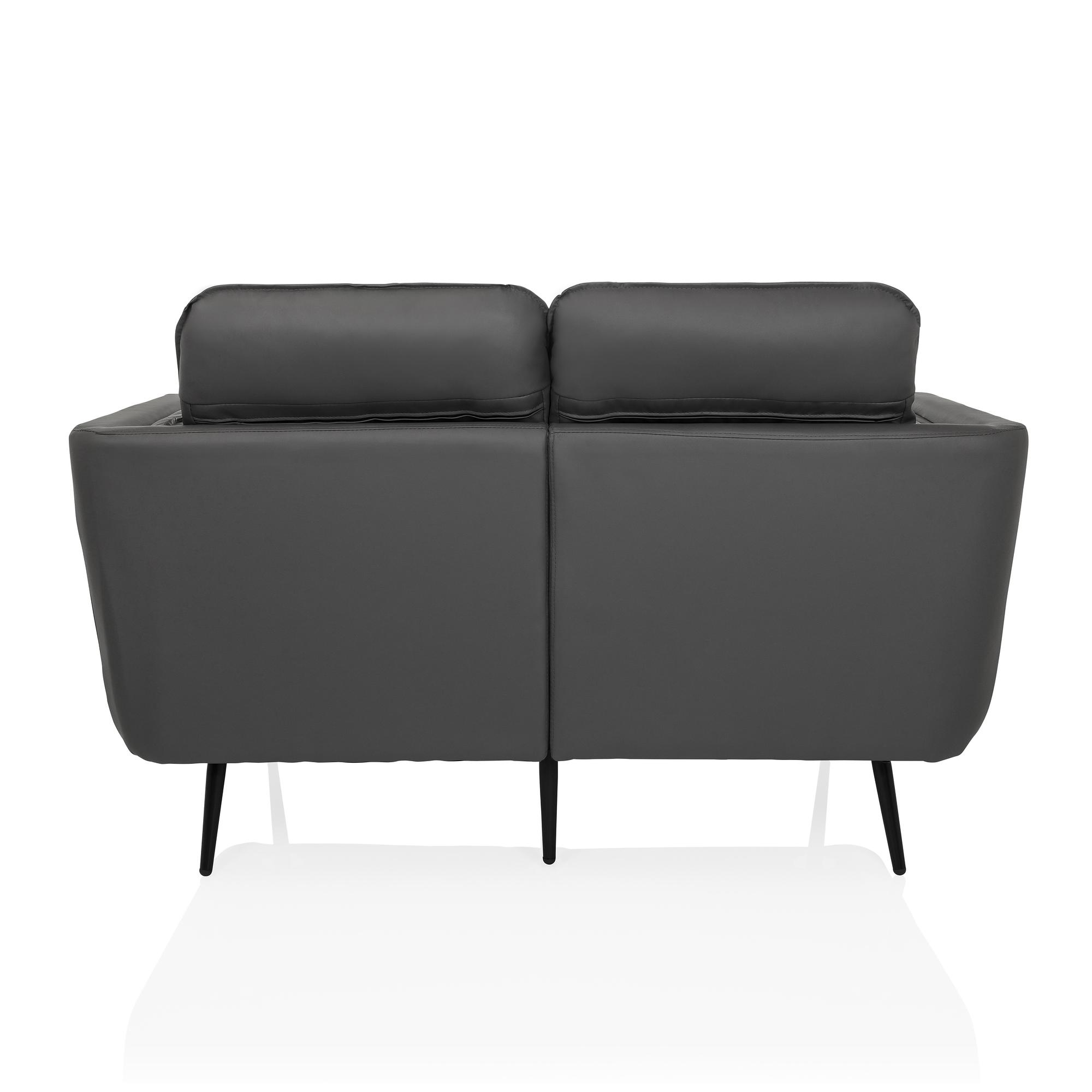 VINTALUX 2-Sitzer Sofa Kunstleder Grau 1