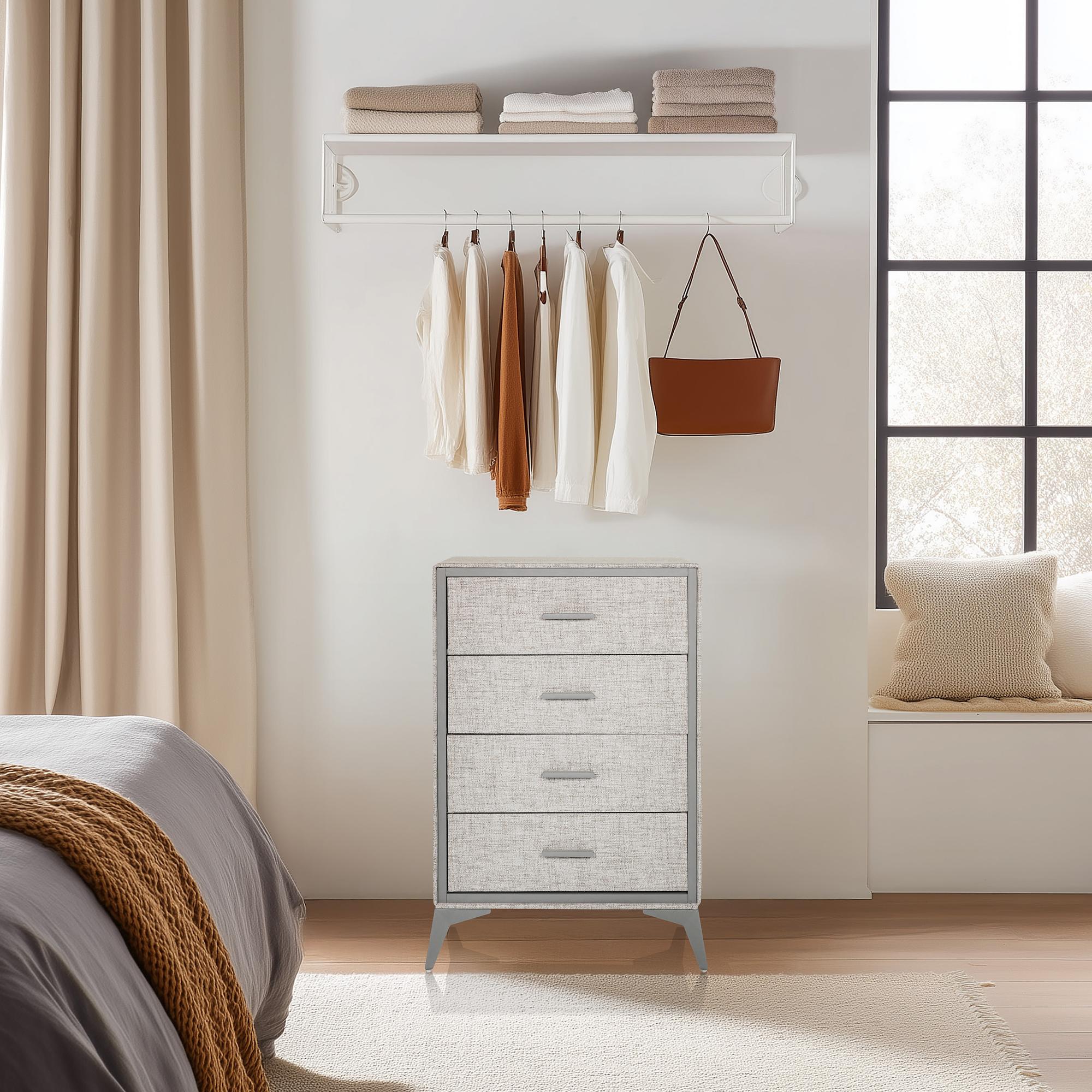 Chest of drawers SKUFFY 64x35x90cm 4 drawers grey hjh LIVING 3