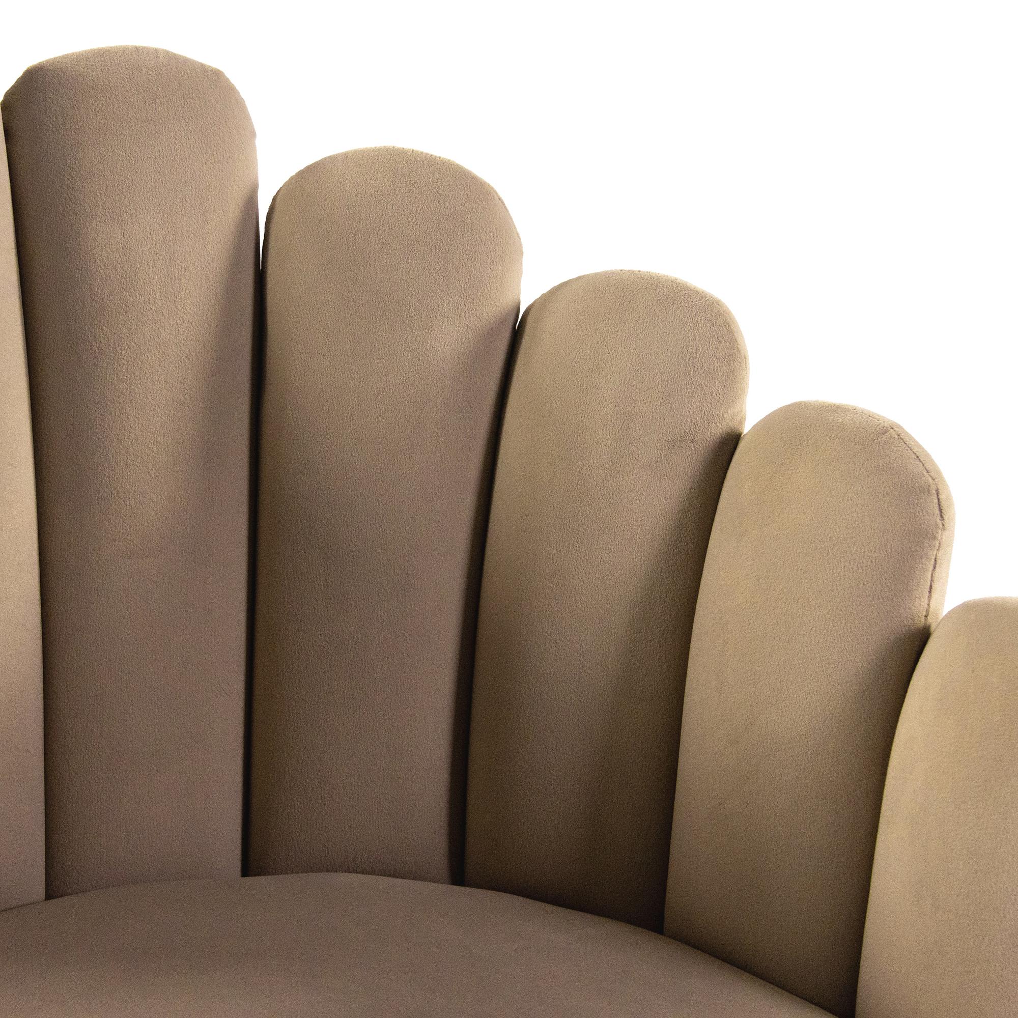 SCALLORE Dining chair in shell shape velvet light brown 3