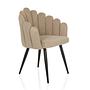 SCALLORE Dining chair in shell shape velvet light brown 7