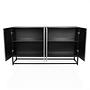Sideboard / Chest of drawers METALLIO 140x37x80 cm 4 doors silver hjh LIVING 2