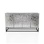 Sideboard / Chest of drawers METALLIO 140x37x80 cm 4 doors silver hjh LIVING 1