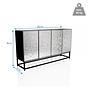 Sideboard / Chest of drawers METALLIO 140x37x80 cm 4 doors silver hjh LIVING 5