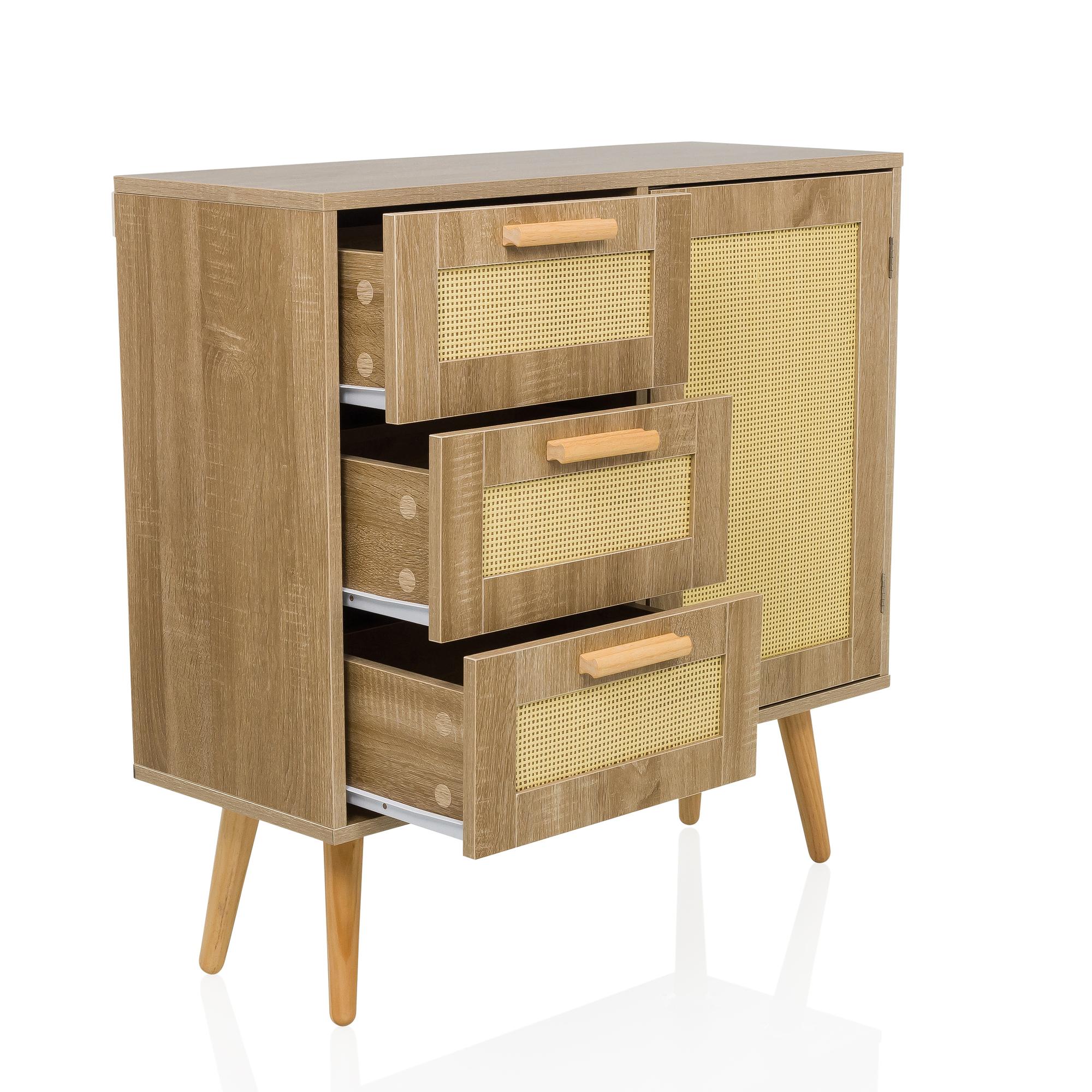 STRYN Chest of drawers with 3 drawers Light brown 2