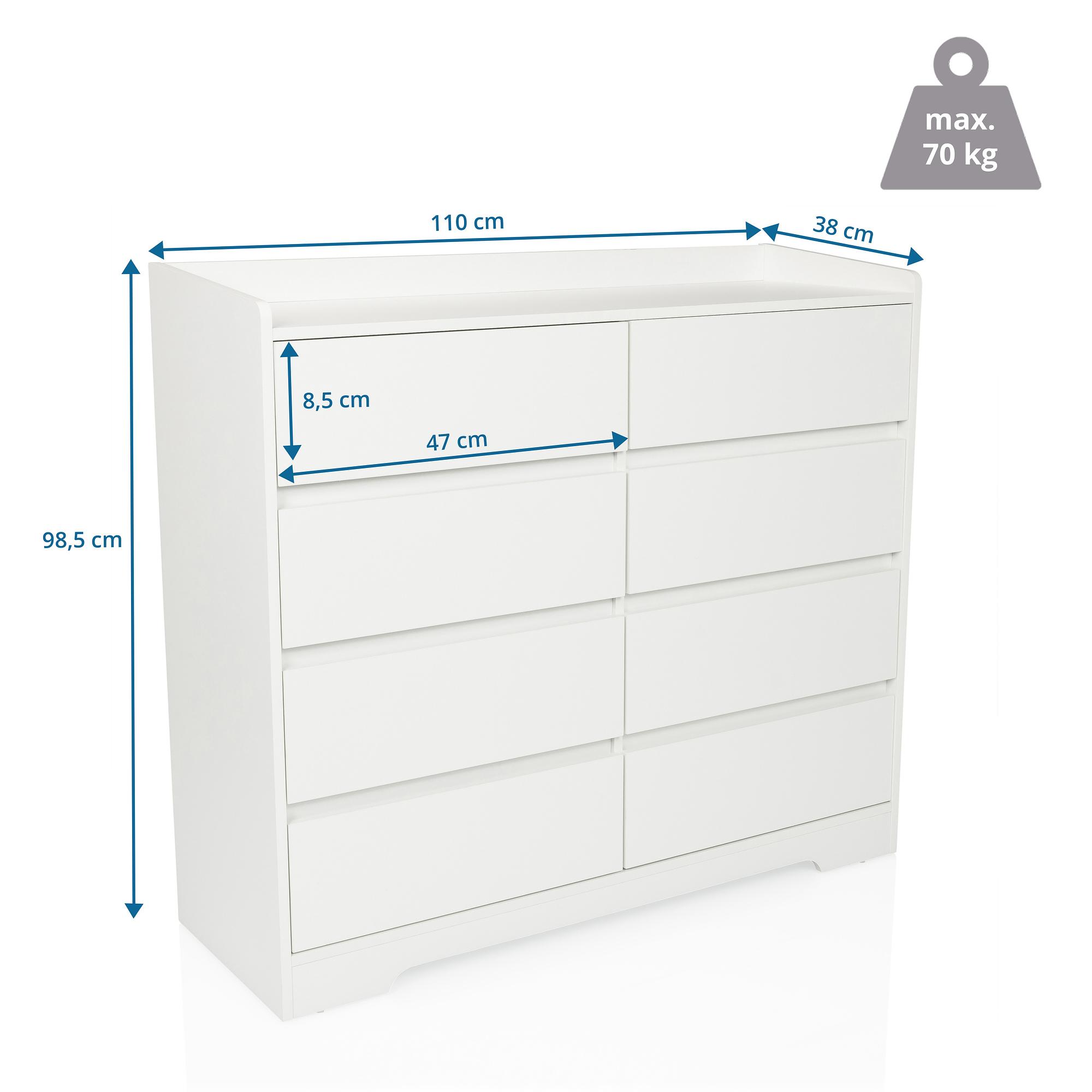 OSOYRO Chest of drawers with 8 drawers White 4