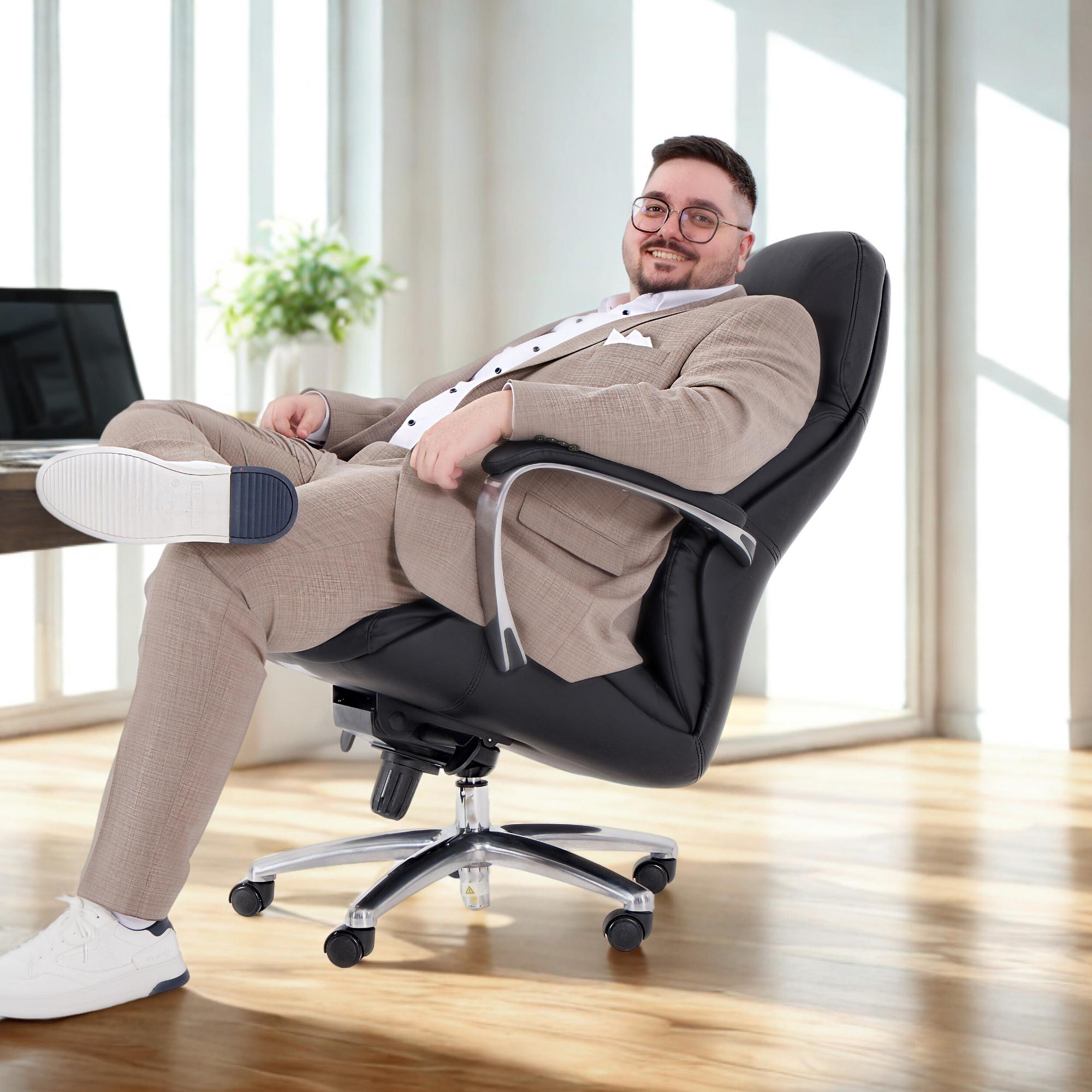BRENTON XXL Office chair Faux leather Black 3