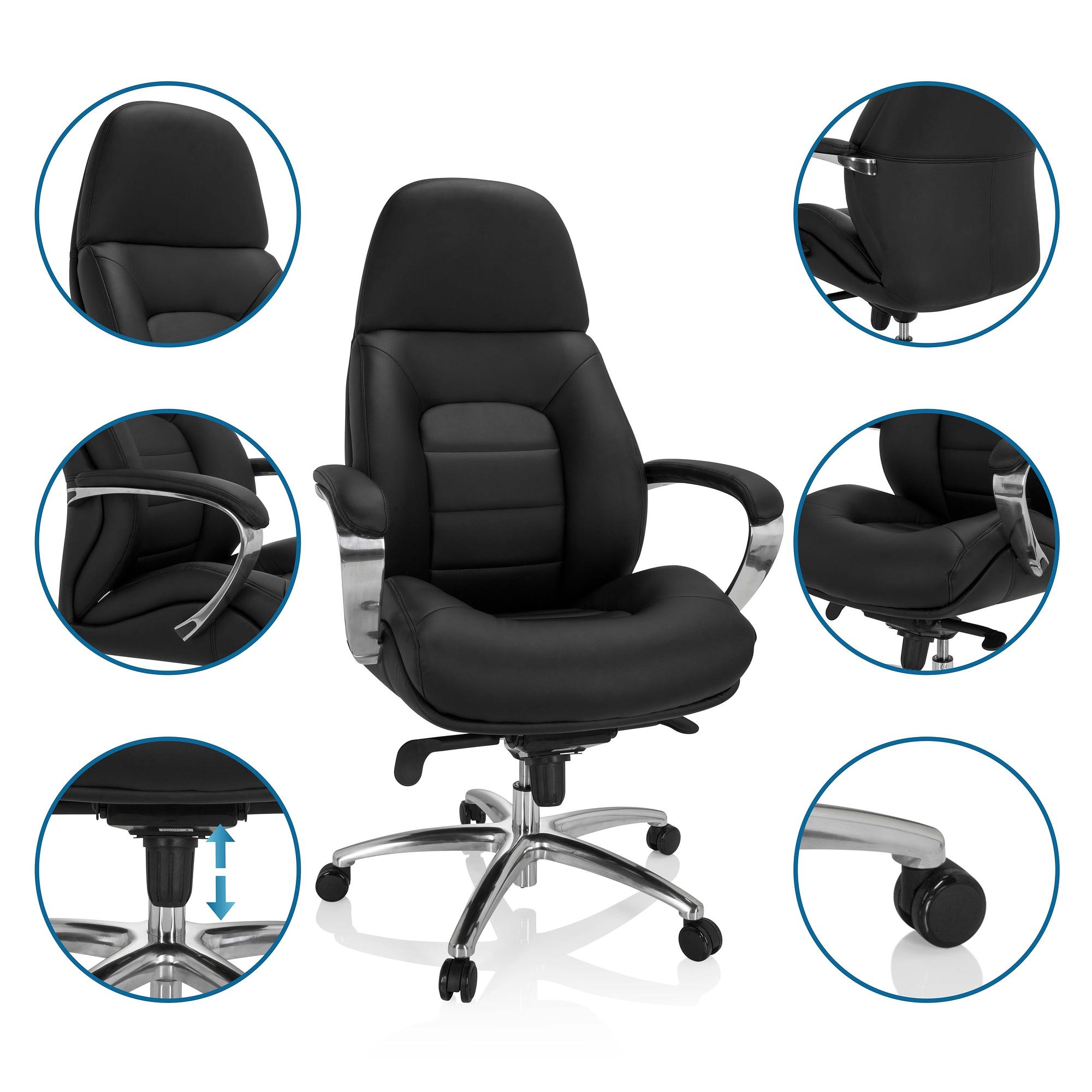 BRENTON XXL Office chair Faux leather Black 2
