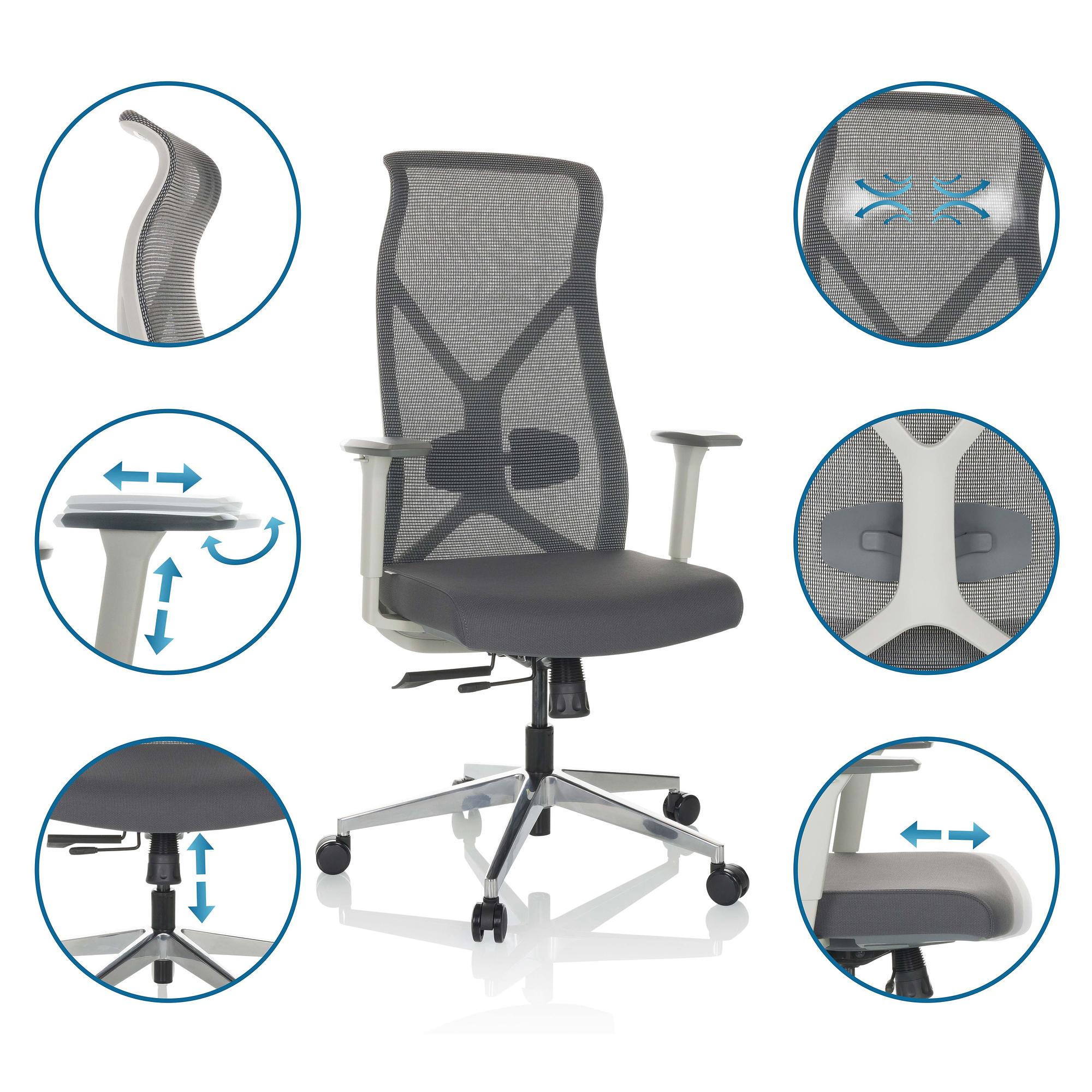 AZURRO WHITE Office chair Mesh Gray 2