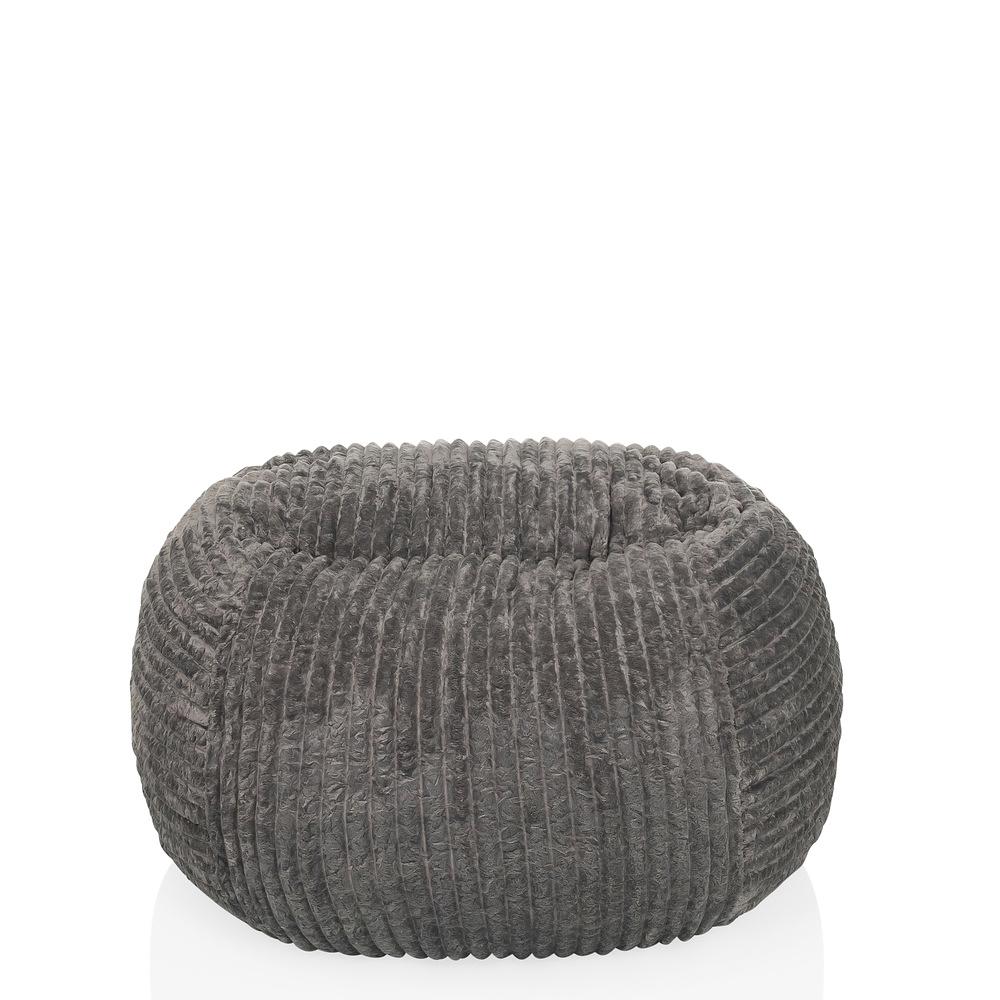 Sitzolo R Pouf a sacco velluto a coste tessuto grigio 0