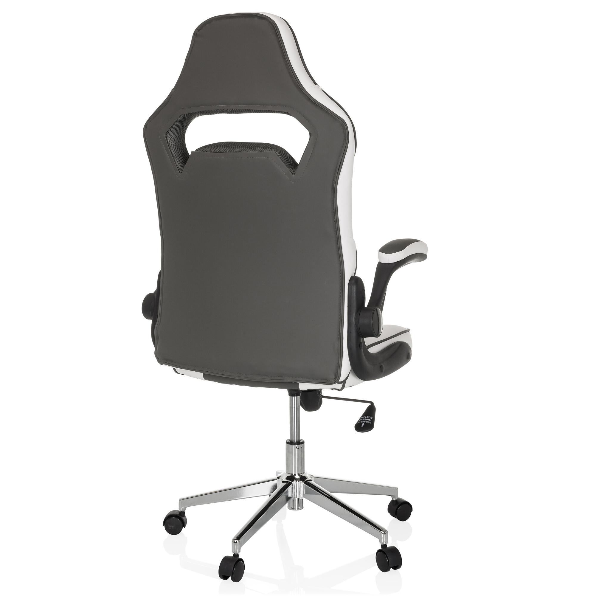 GAME SPORT PRO Office Chair Faux Leather White Grey 8