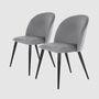 2x Velvet upholstered chair Grey 0