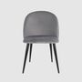 2x Velvet upholstered chair Grey 1