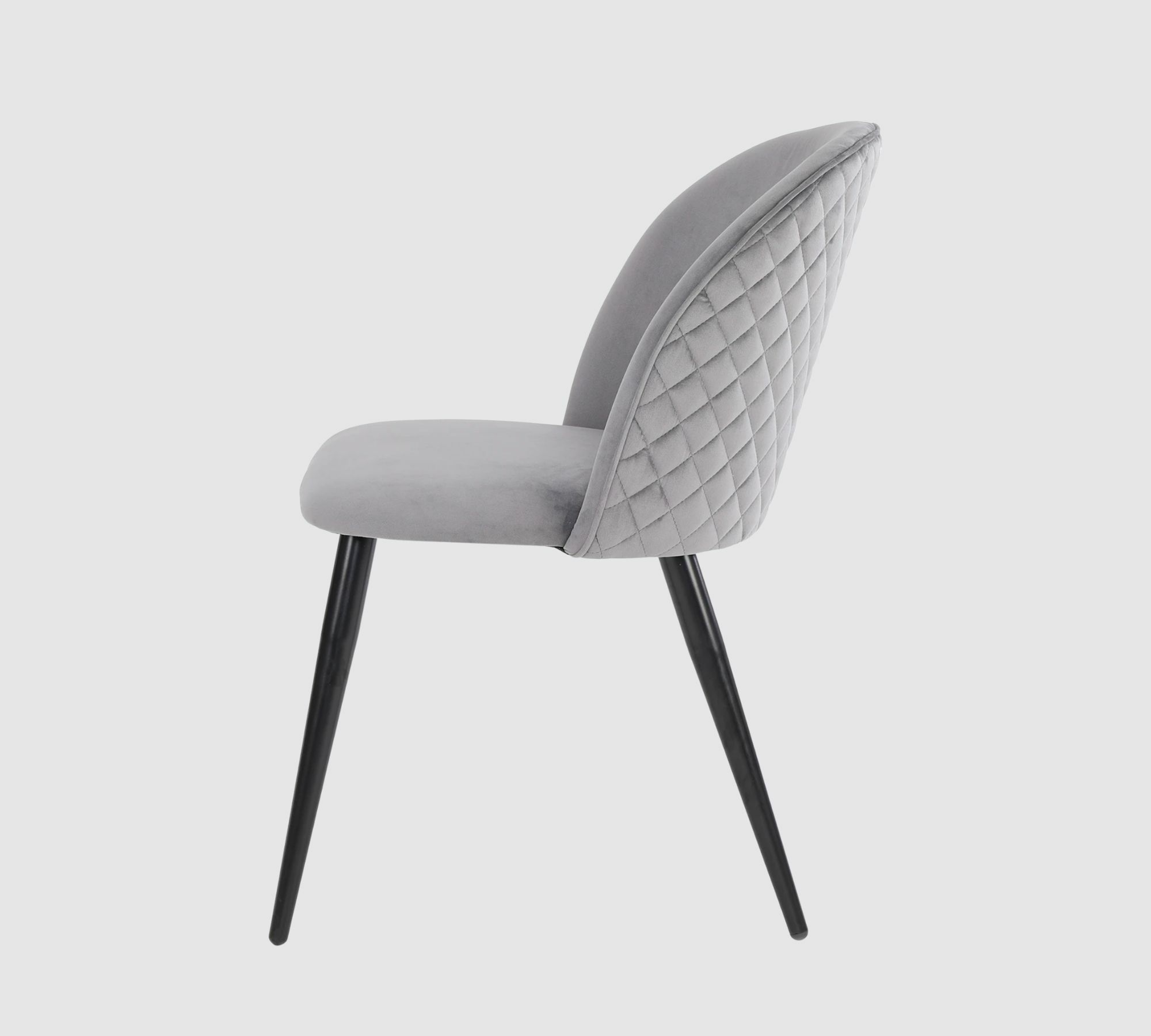 2x Velvet upholstered chair Grey 4