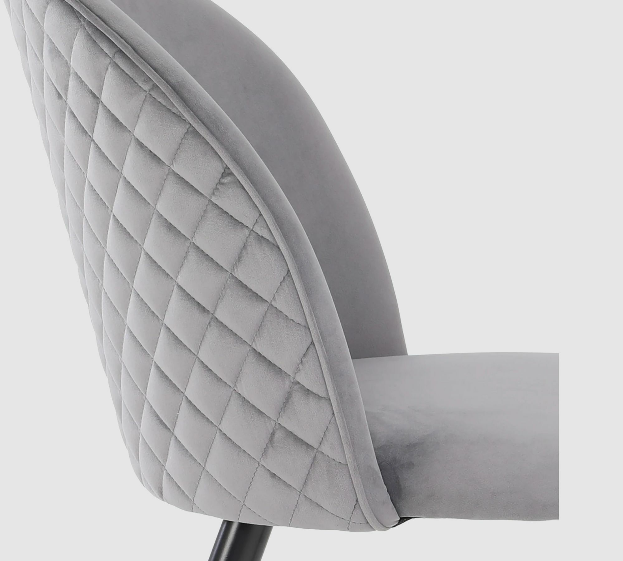 2x Velvet upholstered chair Grey 5