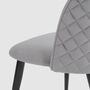 2x Velvet upholstered chair Grey 6
