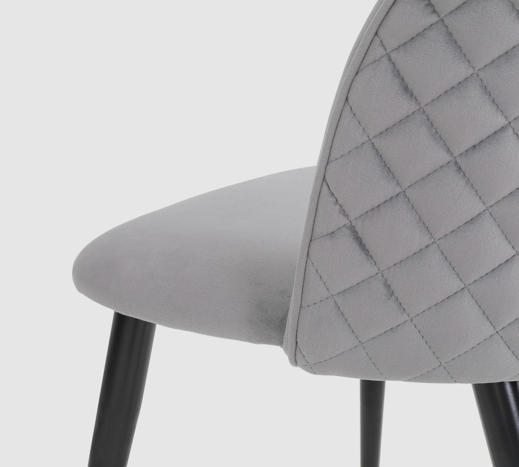 2x Velvet upholstered chair Grey 6