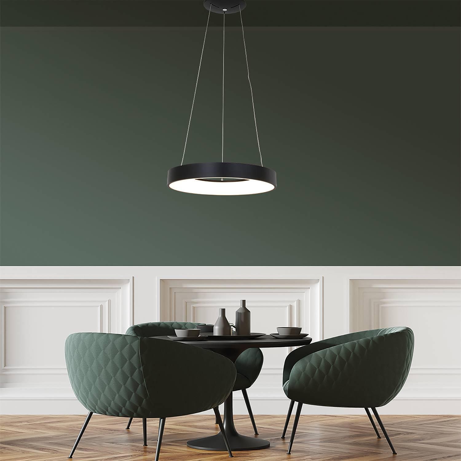 Ringlede LED-Pendelleuchte Aluminium 1-flammig 48cm 1