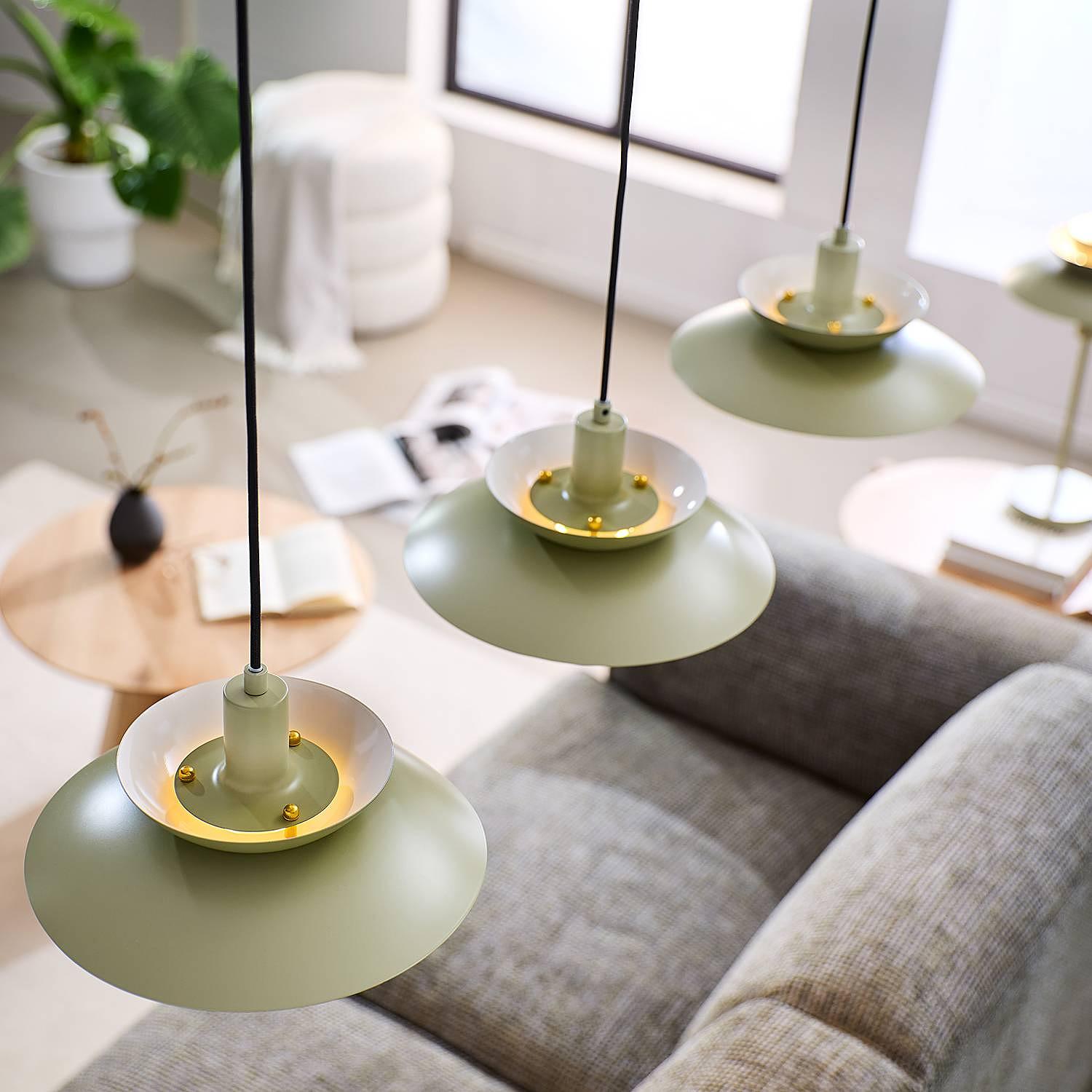 SINGAPUR Pendant light Green 3-lamp 2