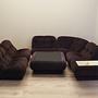 Wohnzimmer-Set Samt Braun 1970er Jahre 1