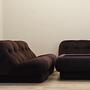 Wohnzimmer-Set Samt Braun 1970er Jahre 2