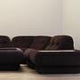 Living room set velvet brown 1970s 3