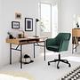 Leezy office swivel chair velvet green black 1