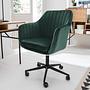 Leezy office swivel chair velvet green black 2
