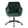 Leezy office swivel chair velvet green black 3