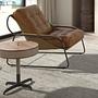 Runder Beistelltisch Leder Stahl 3