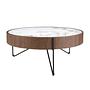 Round coffee table marble steel 1