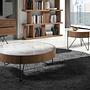Round coffee table marble steel 2