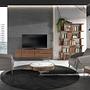 Round coffee table marble steel 3