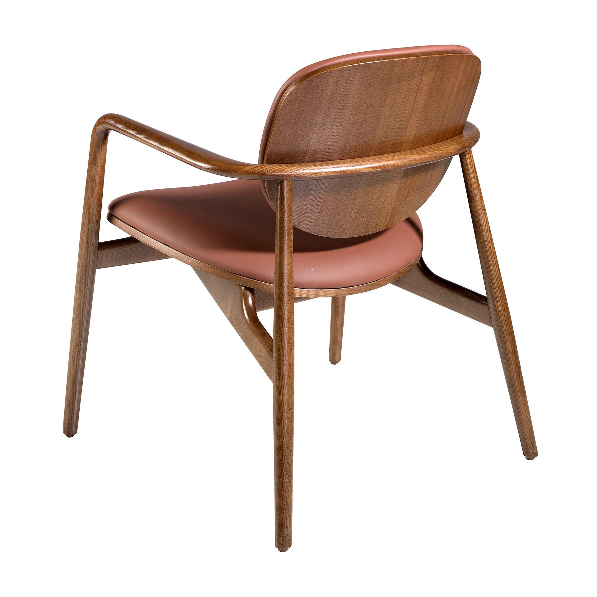 Armchair Faux Leather Walnut 6