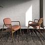Armchair Faux Leather Walnut 2