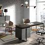 Dining chair faux leather grey 3