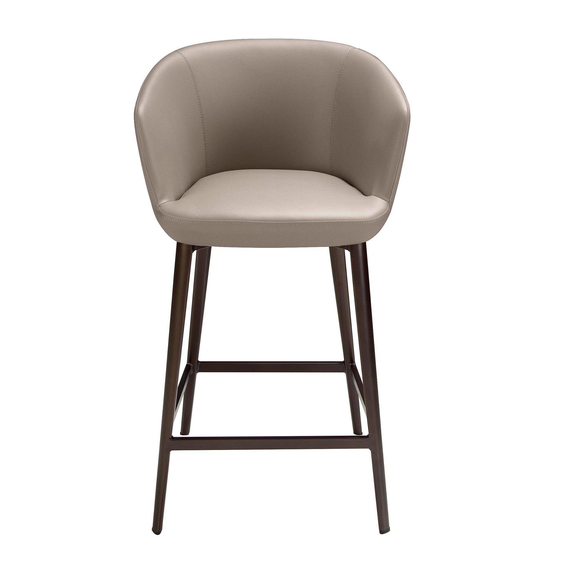Bar stool faux leather grey 1