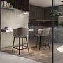 Bar stool faux leather grey 3
