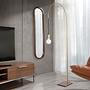 Oval mirror walnut veneer 2