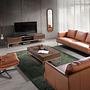 Oval mirror walnut veneer 3