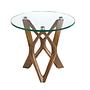 Runder Beistelltisch Walnussfurnier Glas 0