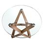 Runder Beistelltisch Walnussfurnier Glas 7