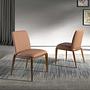 Dining chair faux leather brown 2