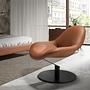 Swiveling armchairFaux leatherBrown 2