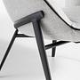Armlehnsessel Textil Grau 4