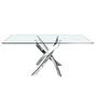 Dining table glass steel silver 1