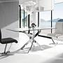 Dining table glass steel silver 2