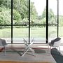 Dining table glass steel silver 3