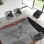 Dining table glass steel silver 7