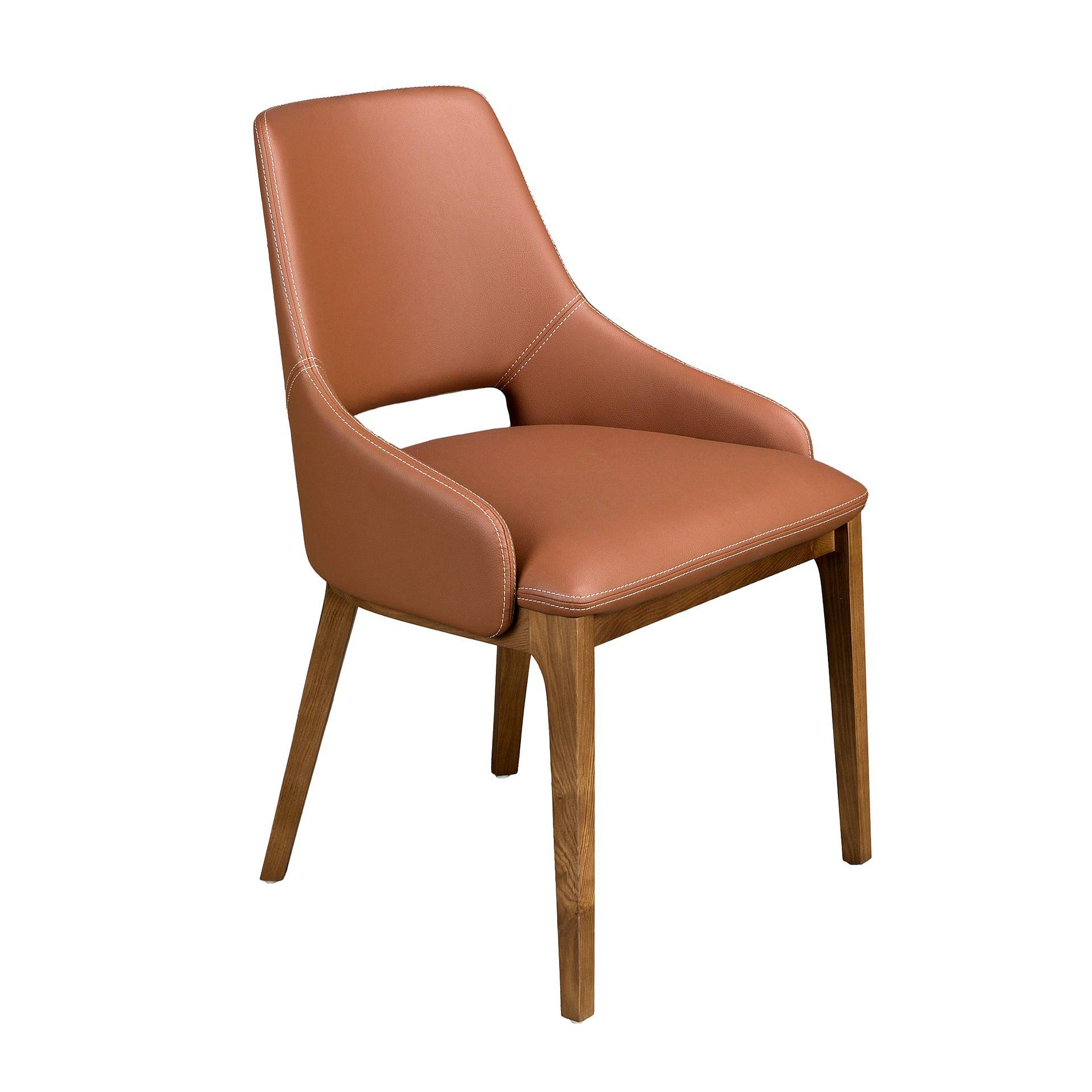 Dining chair faux leather brown 0