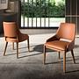 Dining chair faux leather brown 2